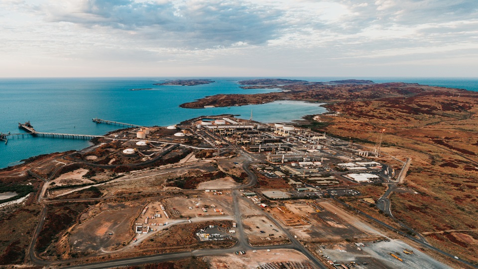 Aerial of Karratha Gas Plant, part of North West Shelf Project, Pilbara